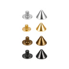 Metal Screw-Back Cone Studs, 9.5mm x 6mm - (Pack of 50)