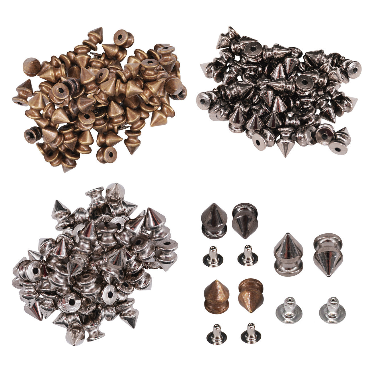 12mm Spike Cone Punk Pin Studs (Pack of 100)