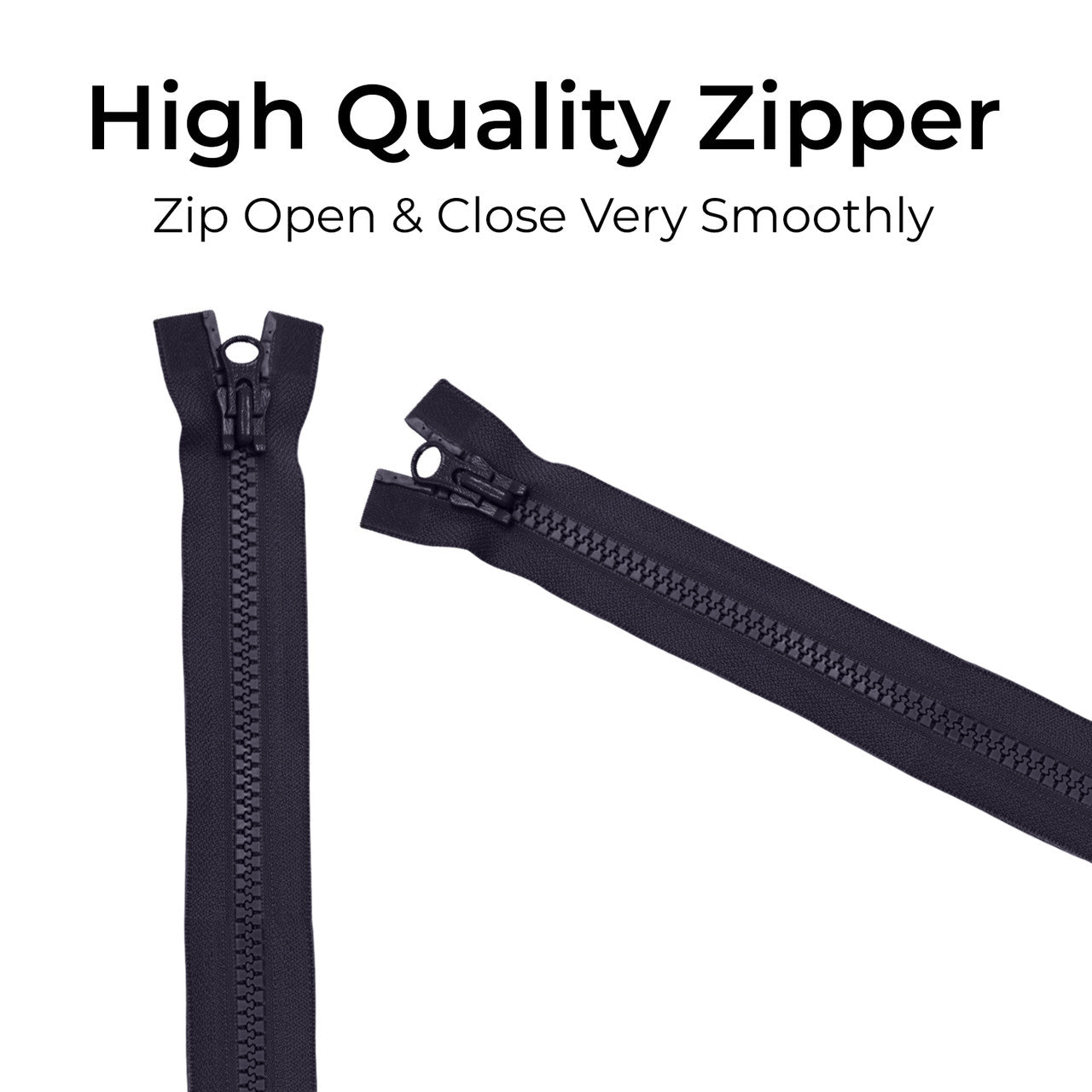 YKK Plastic Two-Way Open-End VISLON Zip, Black - 26" / 66cm