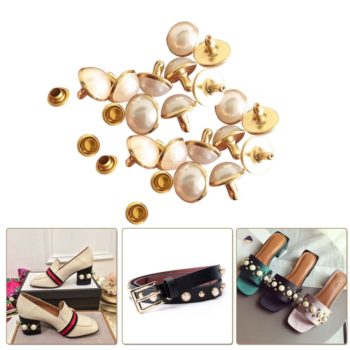 Domed Pearl Rivets (Pack of 10)