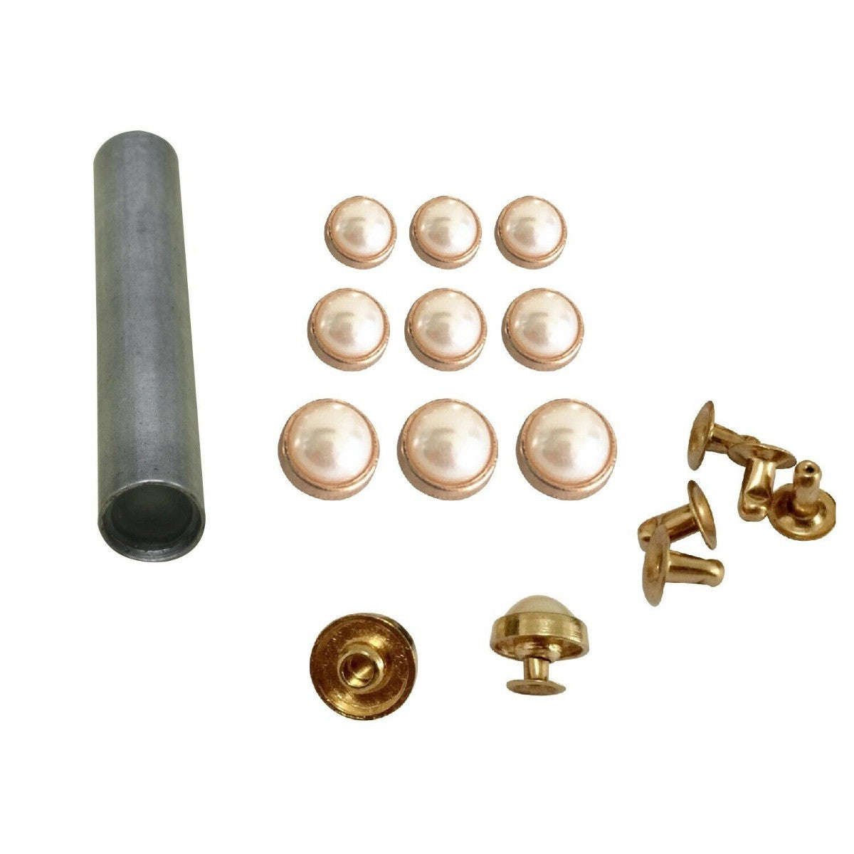 Domed Pearl Rivets with Fixing Hand Tool