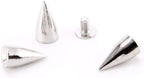 Cone-Shaped Metal Screwback Studs (Pack of 50) - Silver