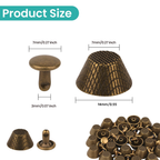 14mm Etched Mushroom Bag Feet Rivets - Pack of 25