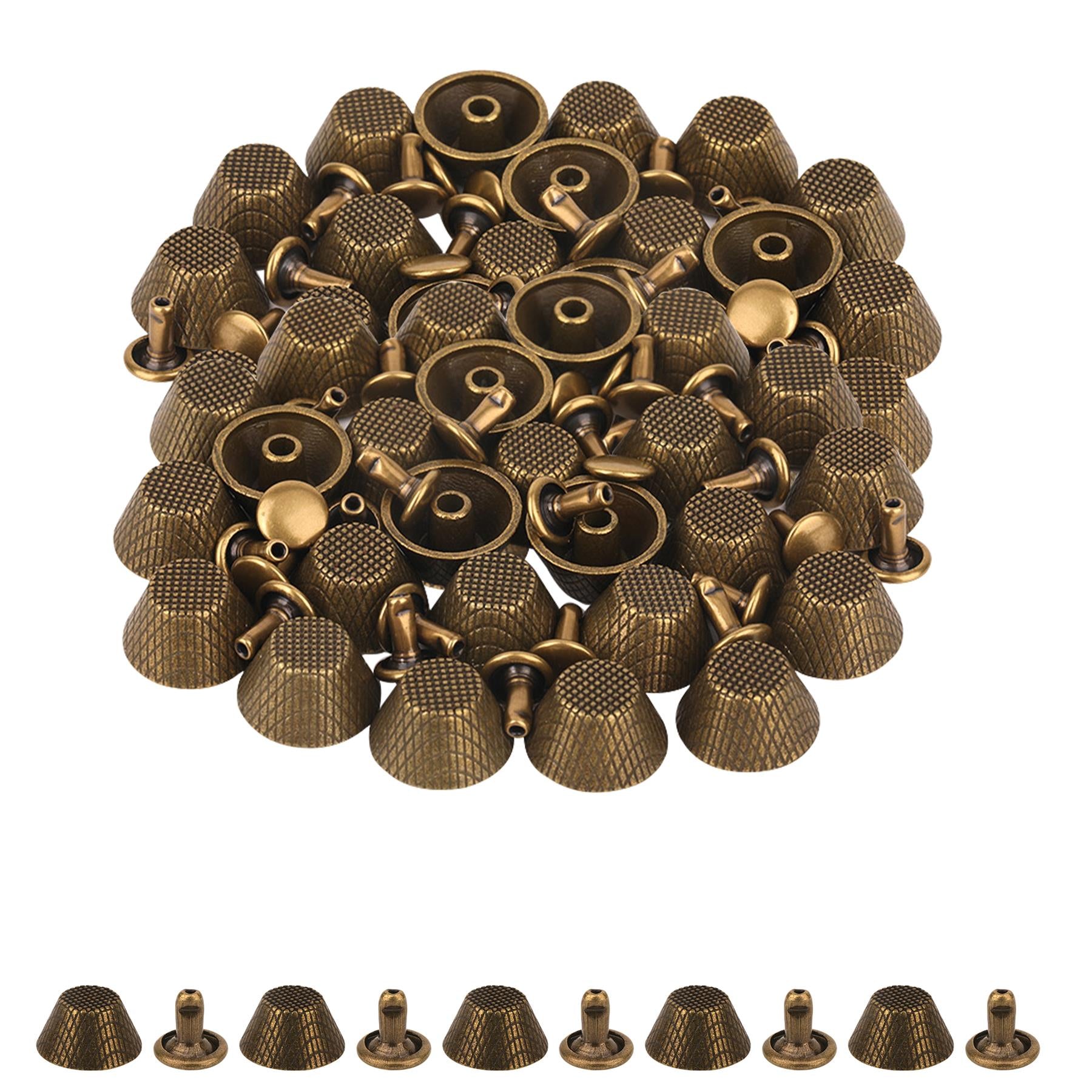 14mm Etched Mushroom Bag Feet Rivets - Pack of 25