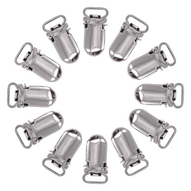 10mm Silver Snap Clip-On Holders with Ring - (Pack of 10)