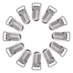 10mm Silver Snap Clip-On Holders with Ring - (Pack of 10)
