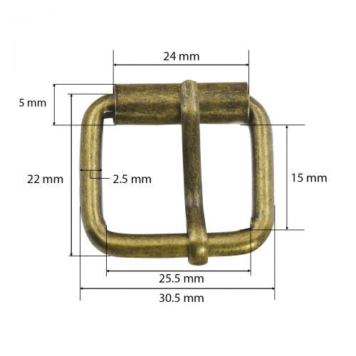 25mm One-Pin Roller Buckle (Pack of 2)