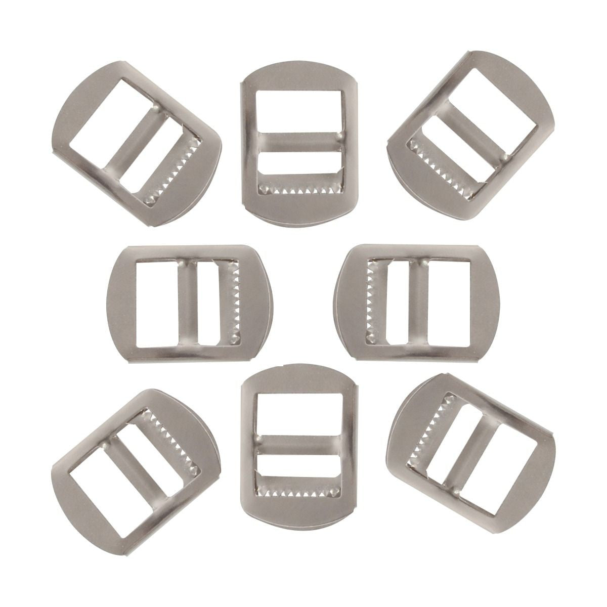 15mm Metal Ladder Slider Buckles - Silver, - (Pack of 2)