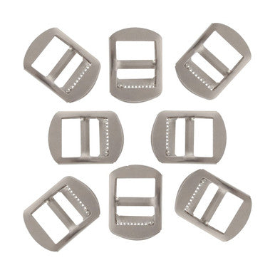 15mm Metal Ladder Slider Buckles - Silver, - (Pack of 2)