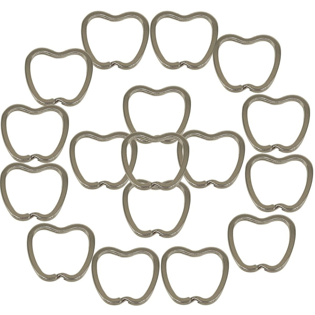 32mm Silver Apple-Shaped Metal Keyring