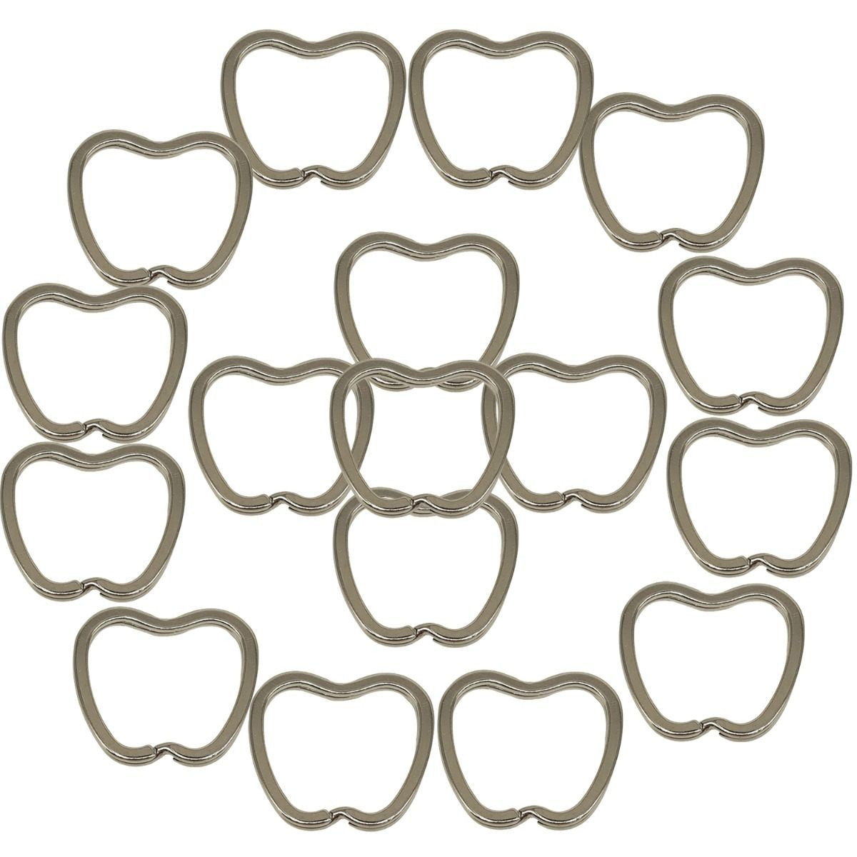 32mm Silver Apple-Shaped Metal Keyring