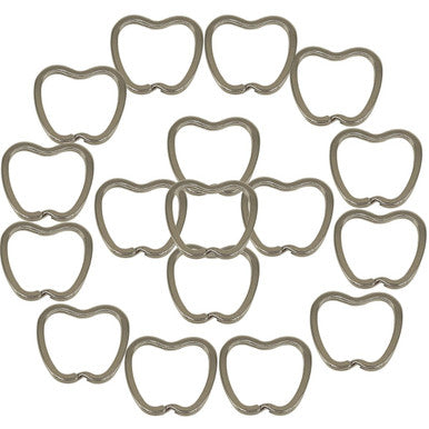 32mm Silver Apple-Shaped Metal Keyring