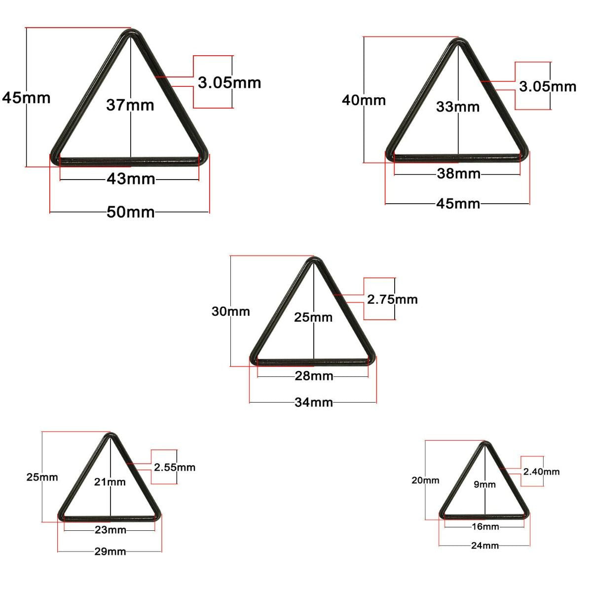 Welded Metal Triangle Rings - (Pack of 2)