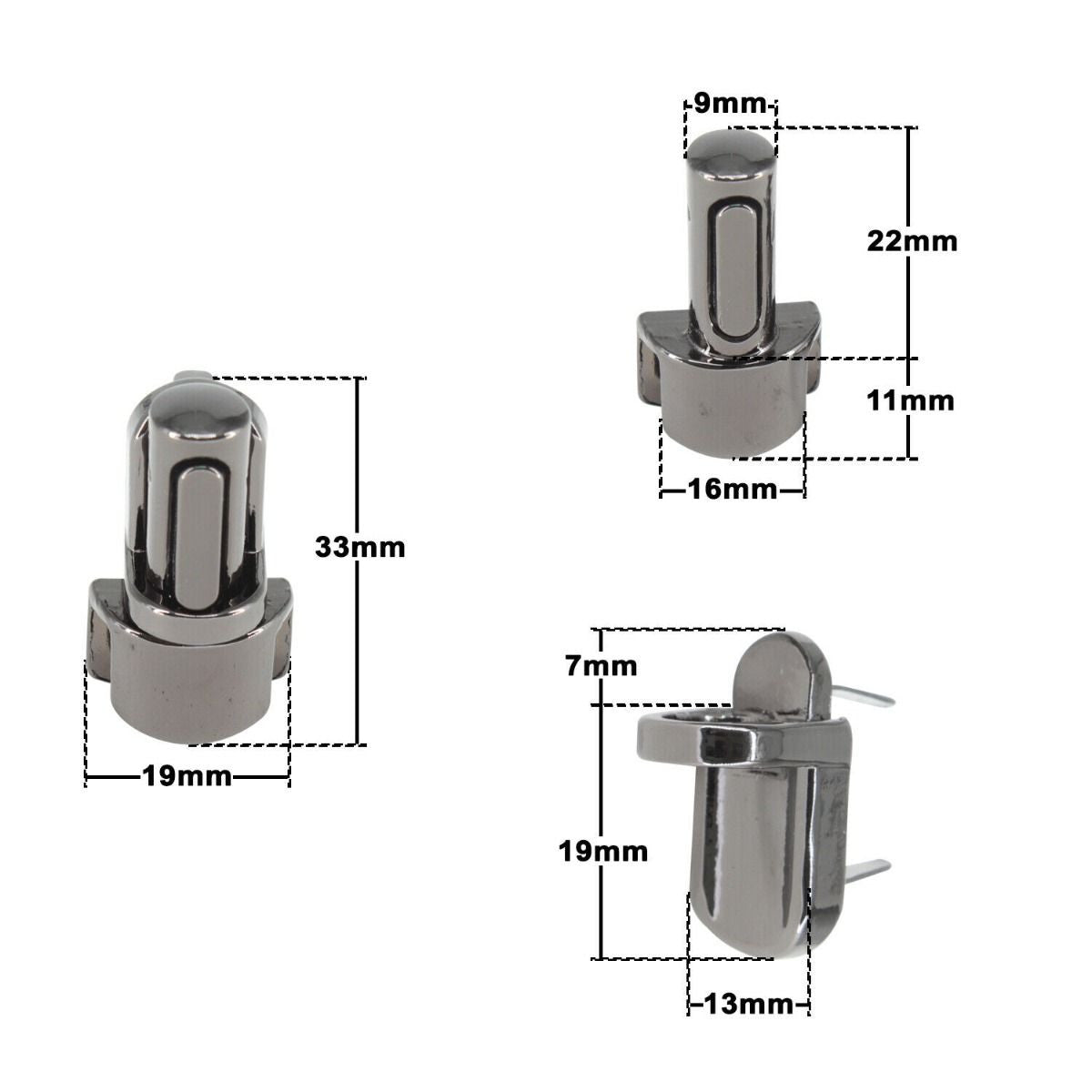 33mm x 19mm Metal Tuck Lock Clasp - (Pack of 1)