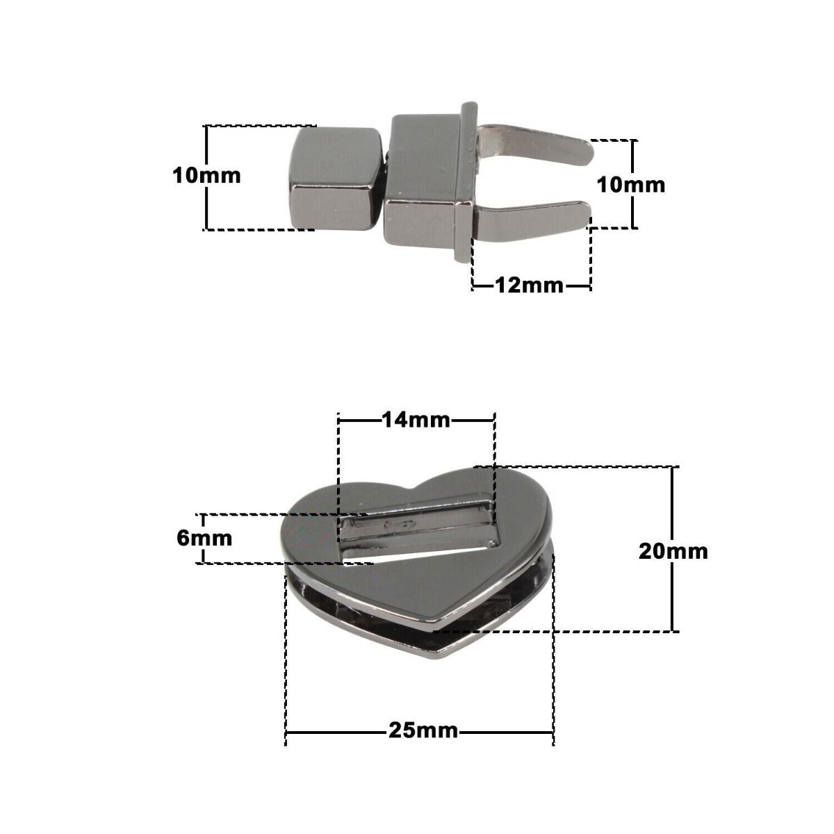 20mm Heart Twist and Turn Clasp - (Pack of 1)