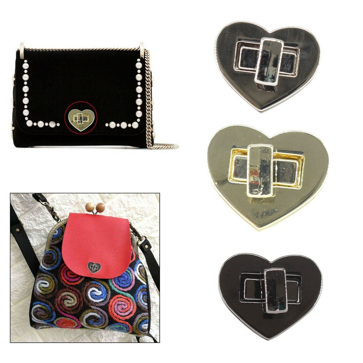 20mm Heart Twist and Turn Clasp - (Pack of 1)