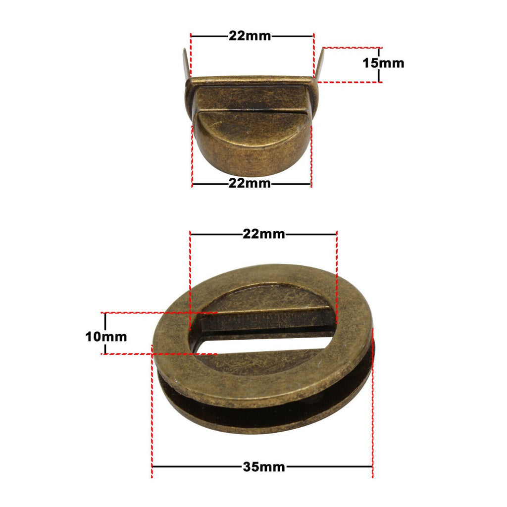 35mm Round Twist and Turn Clasp - (Pack of 1)