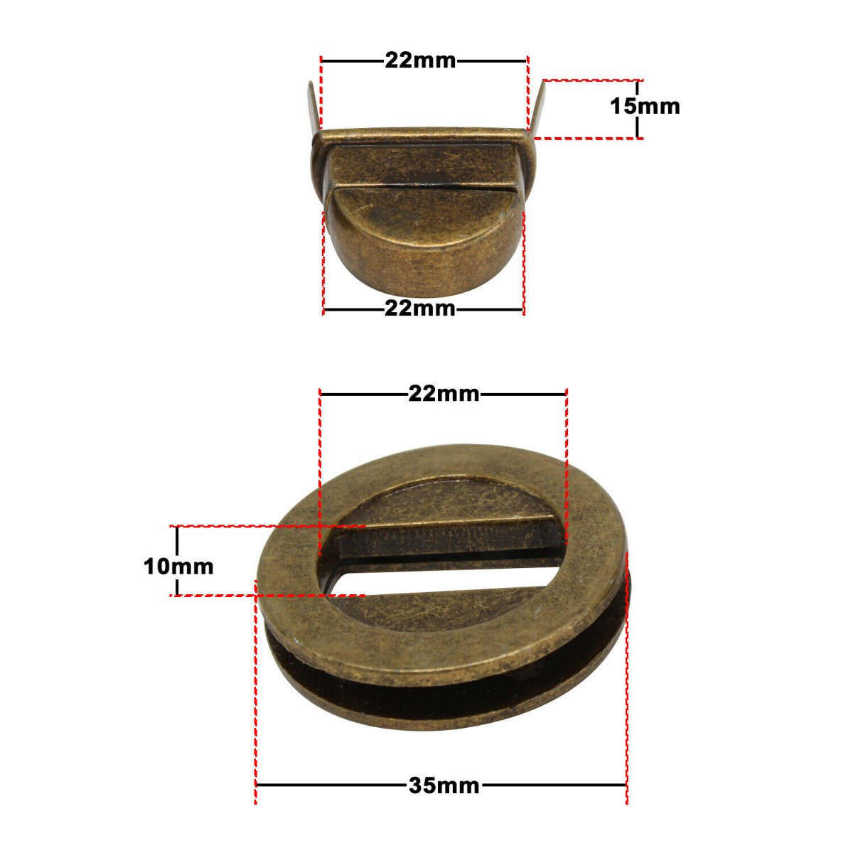 35mm Round Twist and Turn Clasp - (Pack of 1)