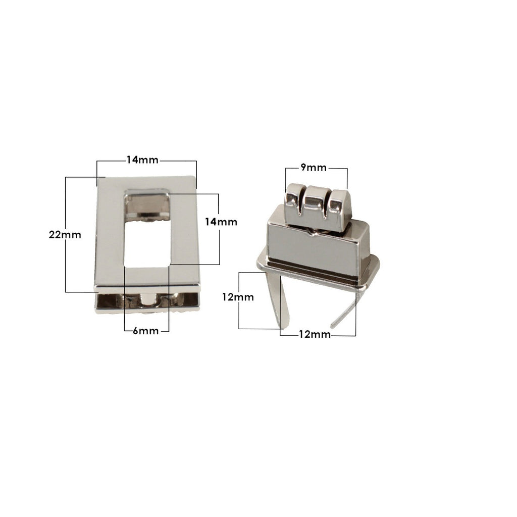 14mm x 22mm Rectangle Twist and Turn Clasp