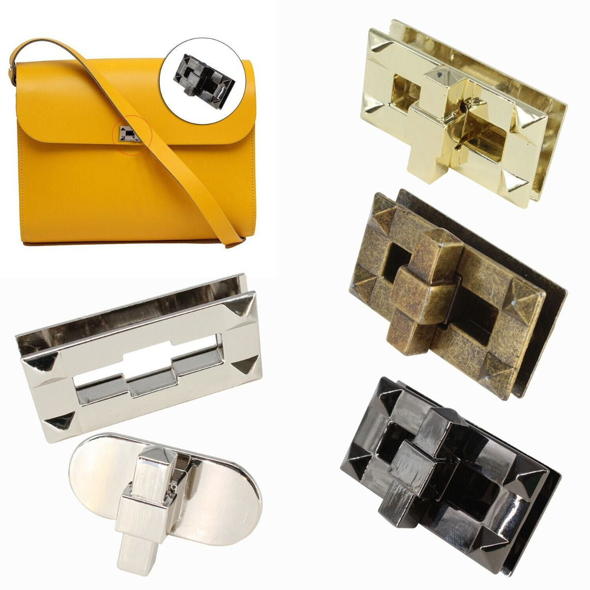 47mm x 24mm Rectangle Twist and Turn Clasp - (Pack of 1)