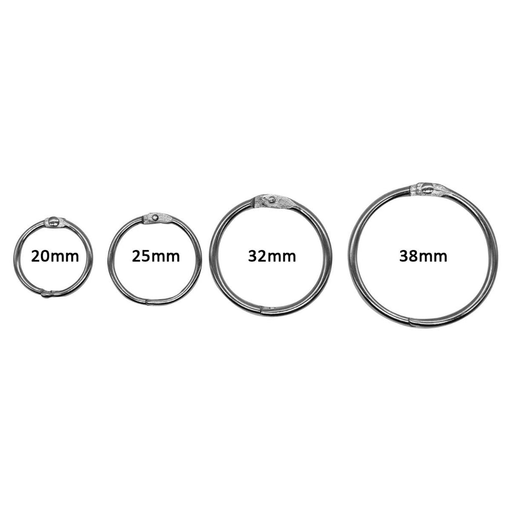 Metal Loose Leaf Book Rings Snap Closure Ring - (Pack of 2)