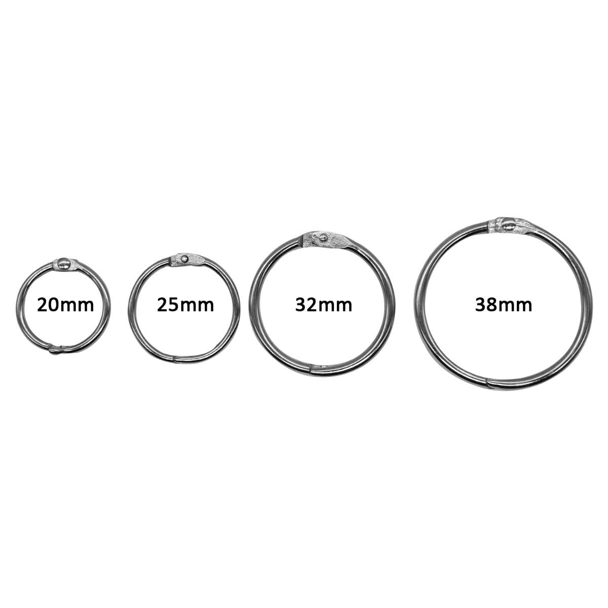 Metal Loose Leaf Book Rings Snap Closure Ring - (Pack of 2)