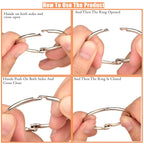 Metal Loose Leaf Book Rings Snap Closure Ring - (Pack of 2)