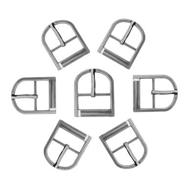 25mm Metal Single Prong Silver Shoe Buckle - (Pack of 2)