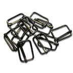 20mm Metal Gunmetal Triglide Slider Bar Buckle - (Pack of 10)