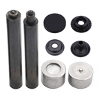 4-Parts Flat Cap Press Studs with Fixing Hand Tool (10 Sets)