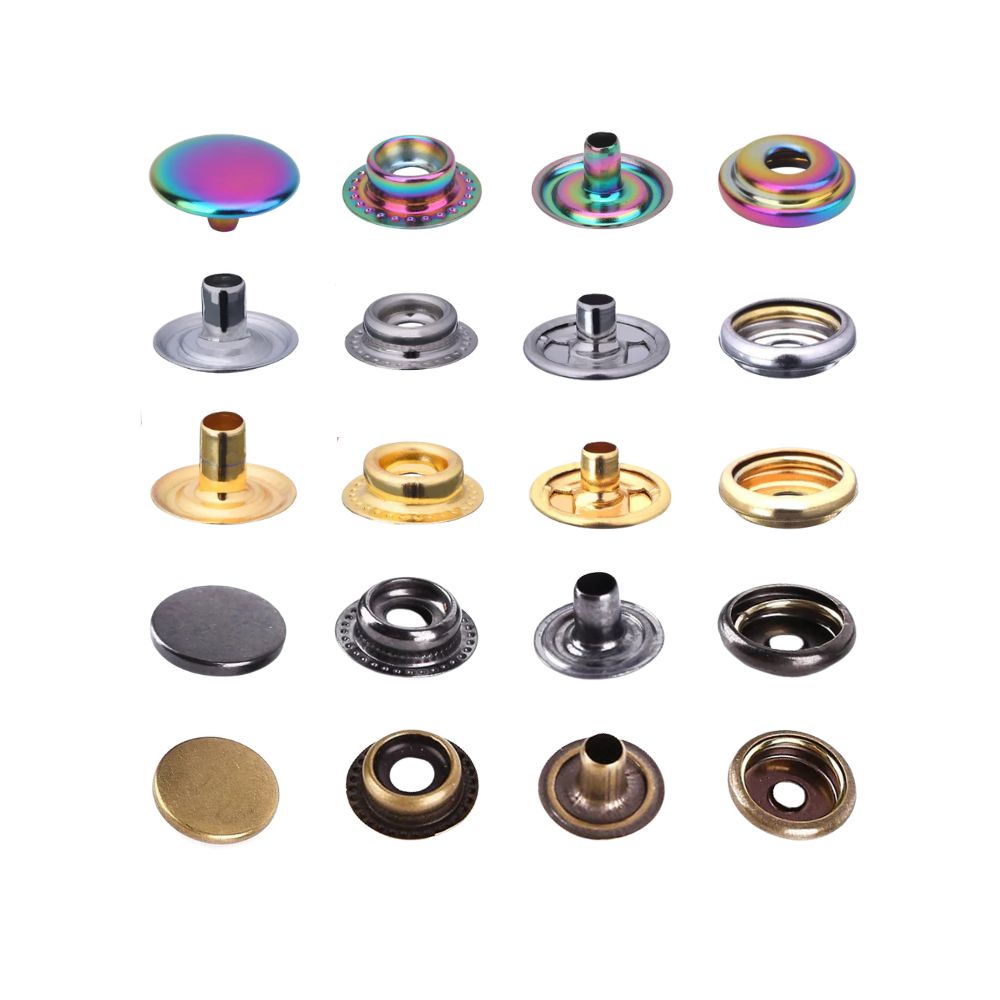 4-Part Brass Press Studs - Large