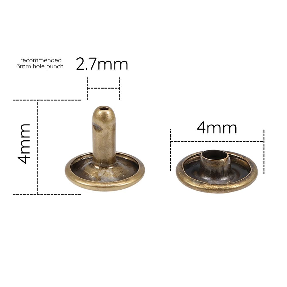 Double Cap Tubular Rivets Pack 100