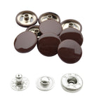 15mm S Spring Press Studs with Coloured Caps and Silver Components (10 Sets)