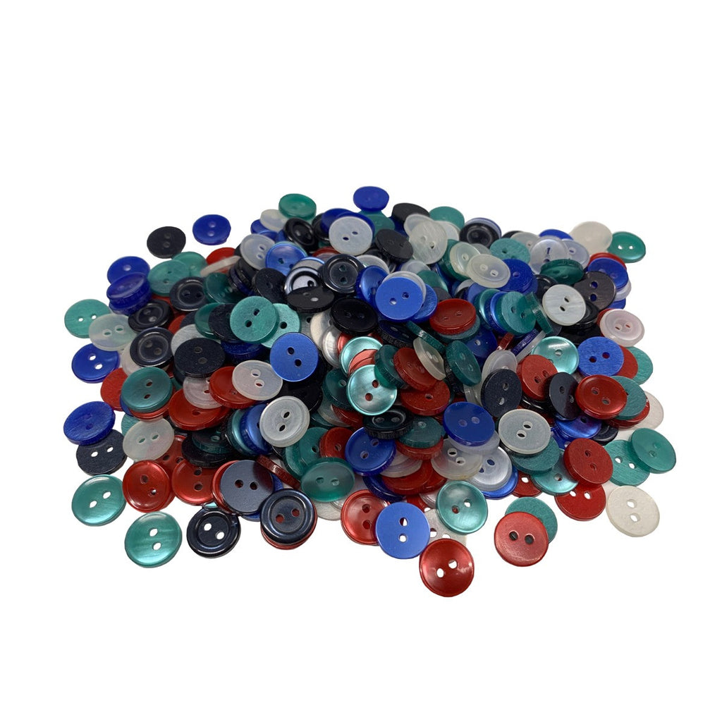 Round Plastic Assorted Buttons - 50g