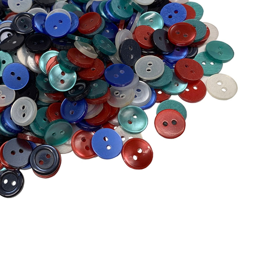 Round Plastic Assorted Buttons - 50g