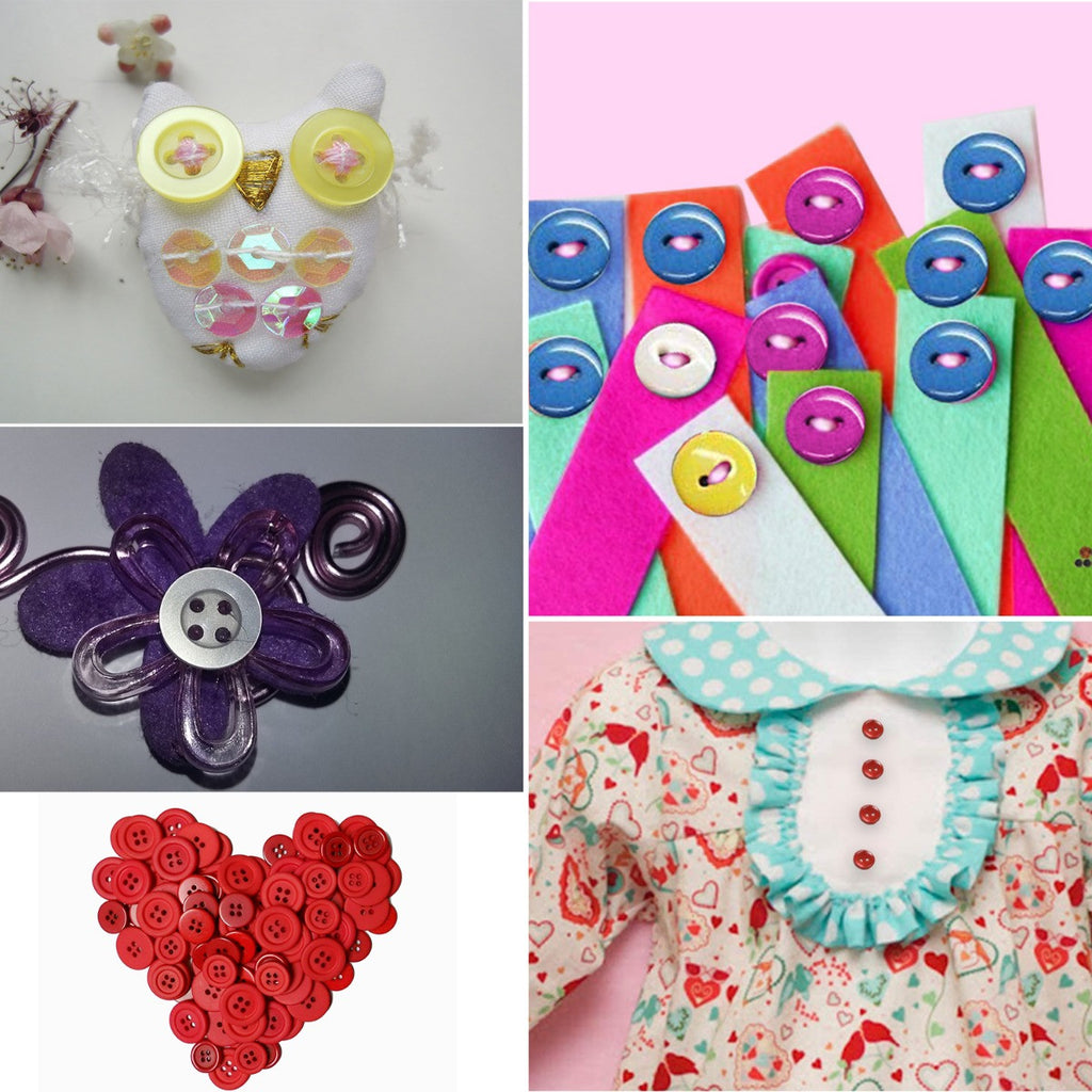 Round Plastic Assorted Buttons - 50g