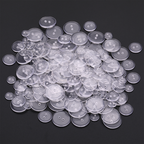 2-Hole Plastic Buttons, Clear - 100g