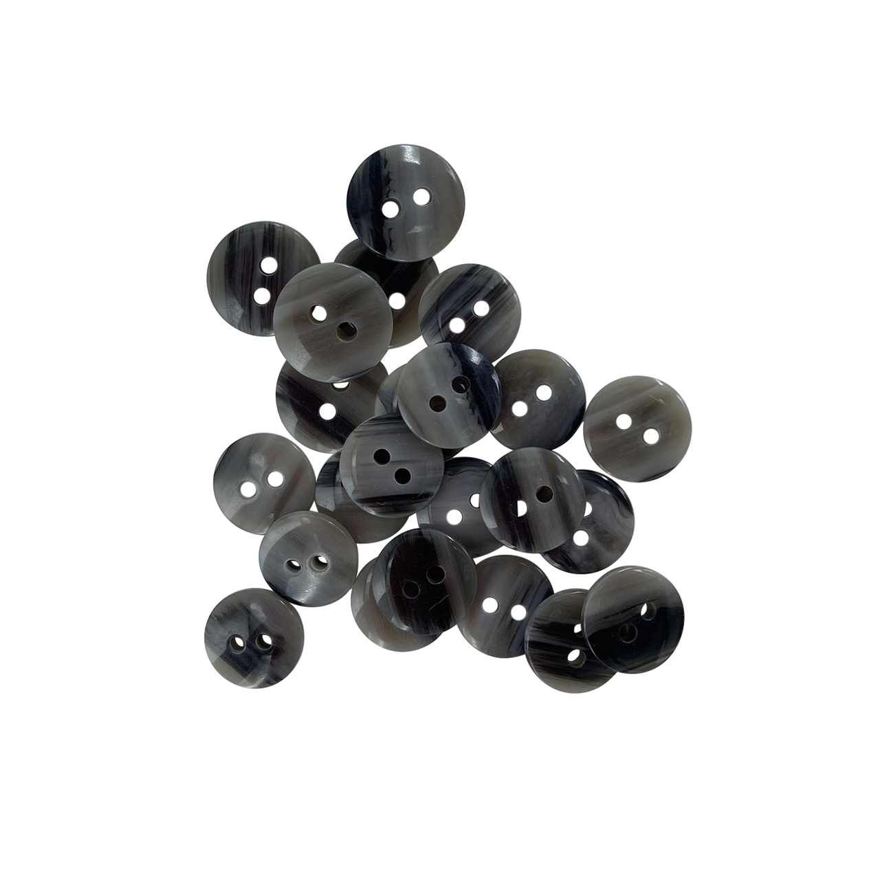 Round 2-Hole Plastic Buttons, Grey - (Pack of 10)