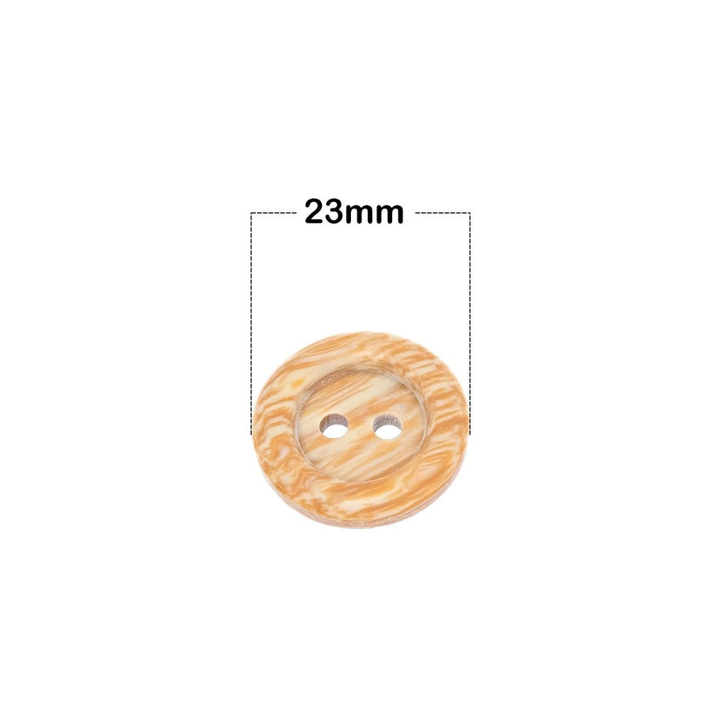 Round Plastic Wood-Effect 2-Hole Buttons (Pack of 10)