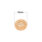 Round Plastic Wood-Effect 2-Hole Buttons (Pack of 10)