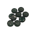 Round Plastic Buttons, Dark Green - (Pack of 10)
