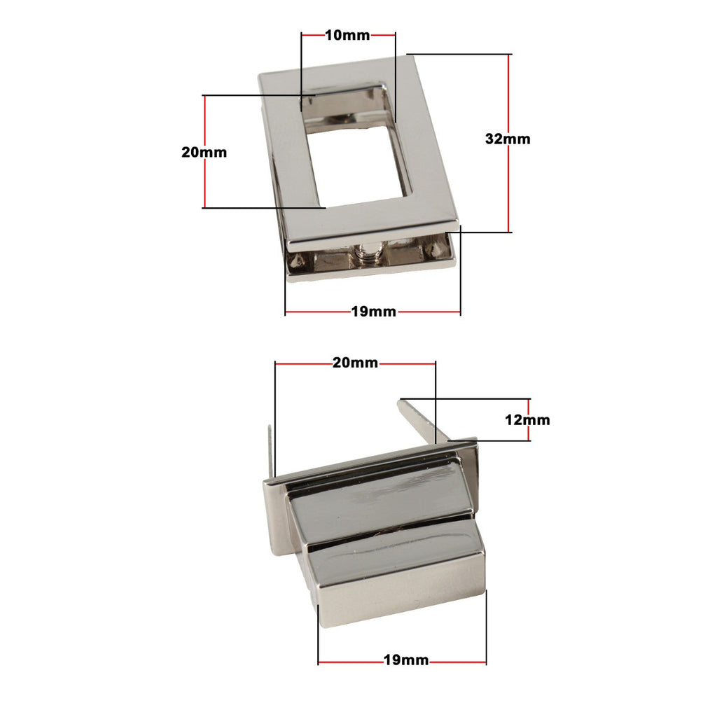 19mm x 32mm Rectangle  Twist and Turn Clasp