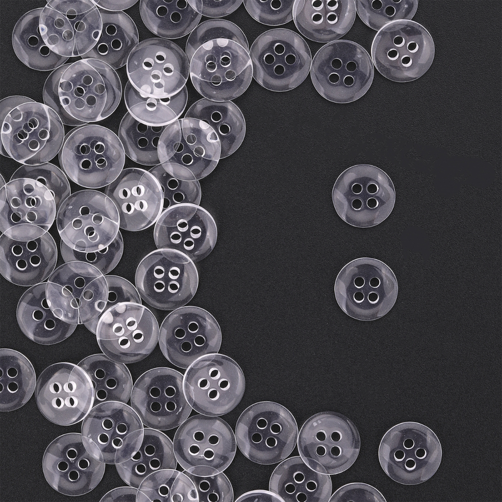 Clear Buttons - 4 Hole