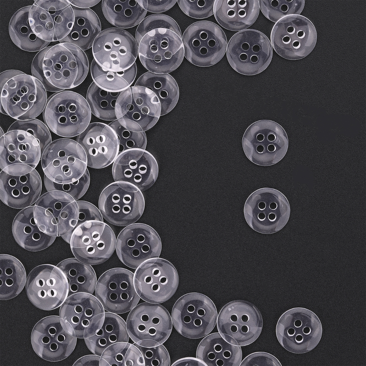 Clear Buttons - 4 Hole