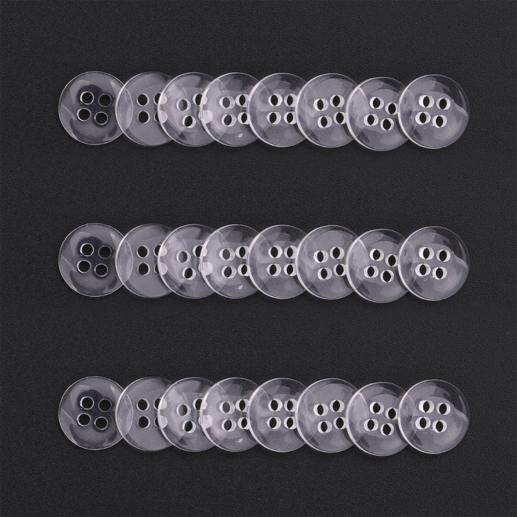 Clear Buttons - 4 Hole