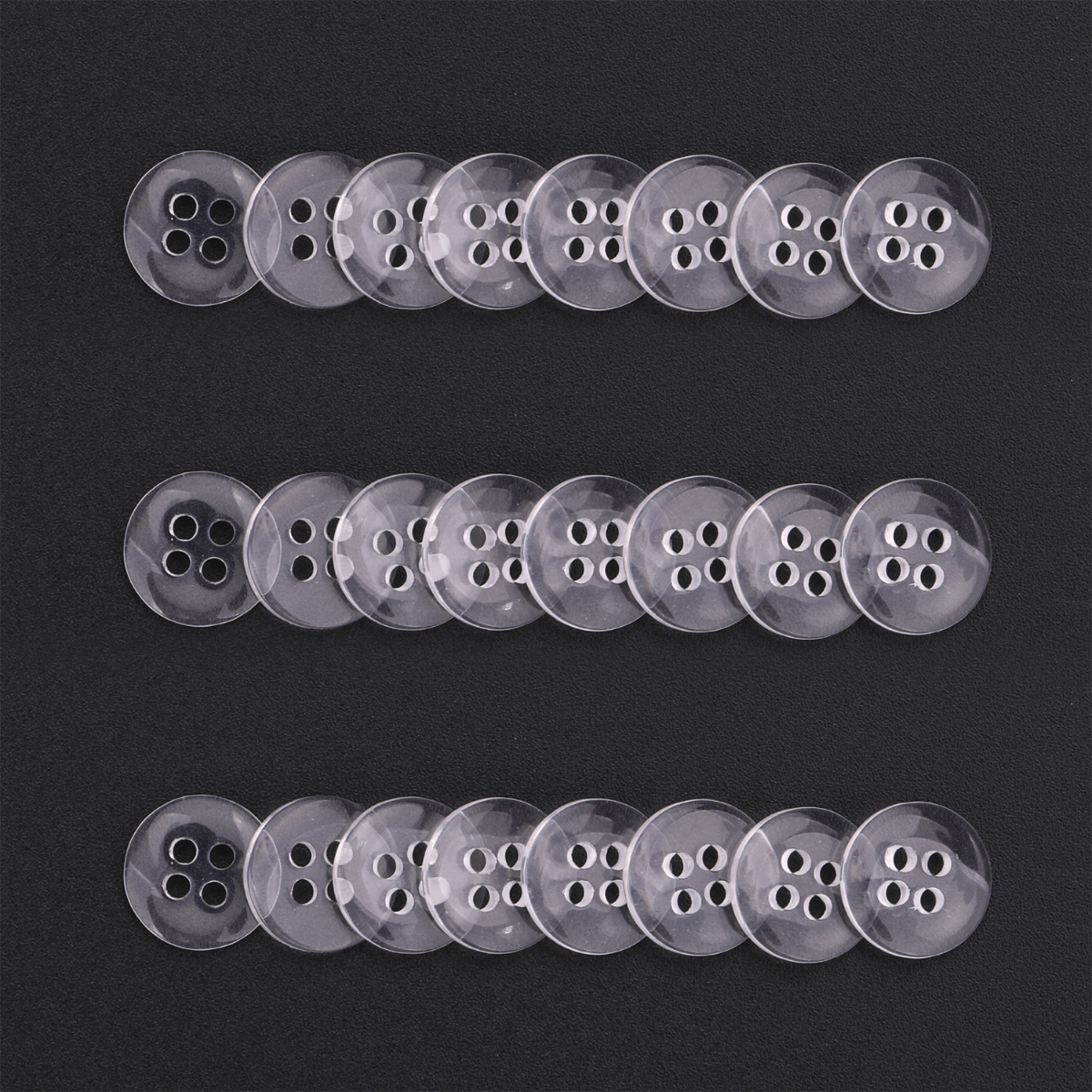 Clear Buttons - 4 Hole