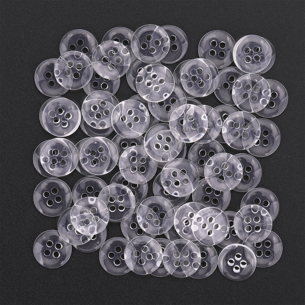 Clear Buttons - 4 Hole