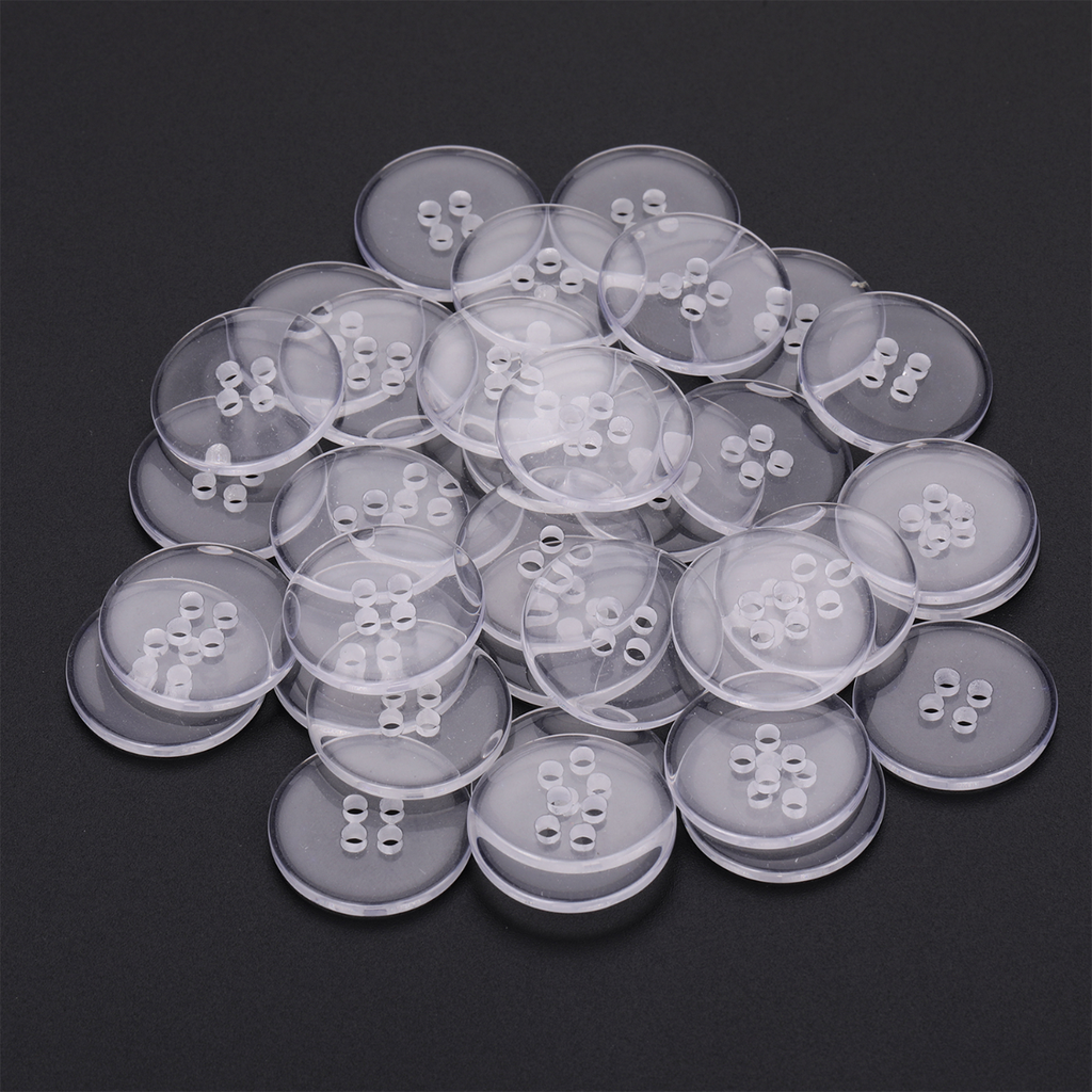 Clear Buttons - 4 Hole