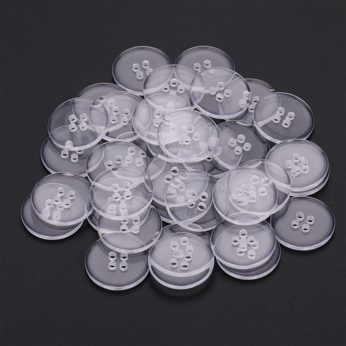 Clear Buttons - 4 Hole