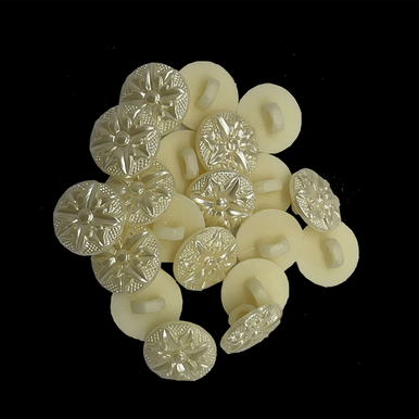 15mm Plastic Shank Buttons (Pack of 10) - Ivory